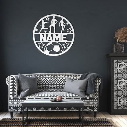 Custom Men's Soccer Metal Sign