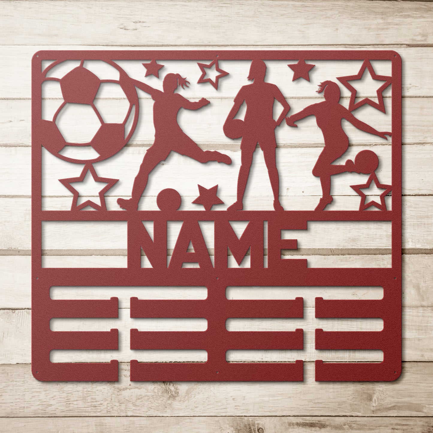 Custom Women's Soccer Metal Holder