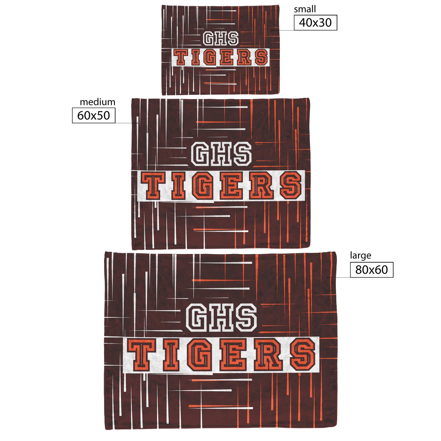 GHS Tigers Lines Velveteen Plush Blanket
