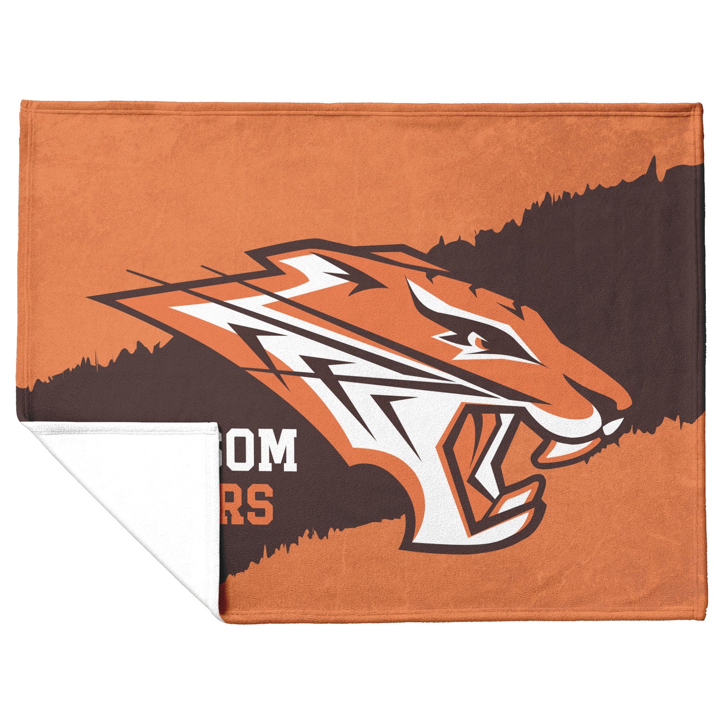 Grissom Tiger's Logo Rustic Orange Velveteen Plush Blanket