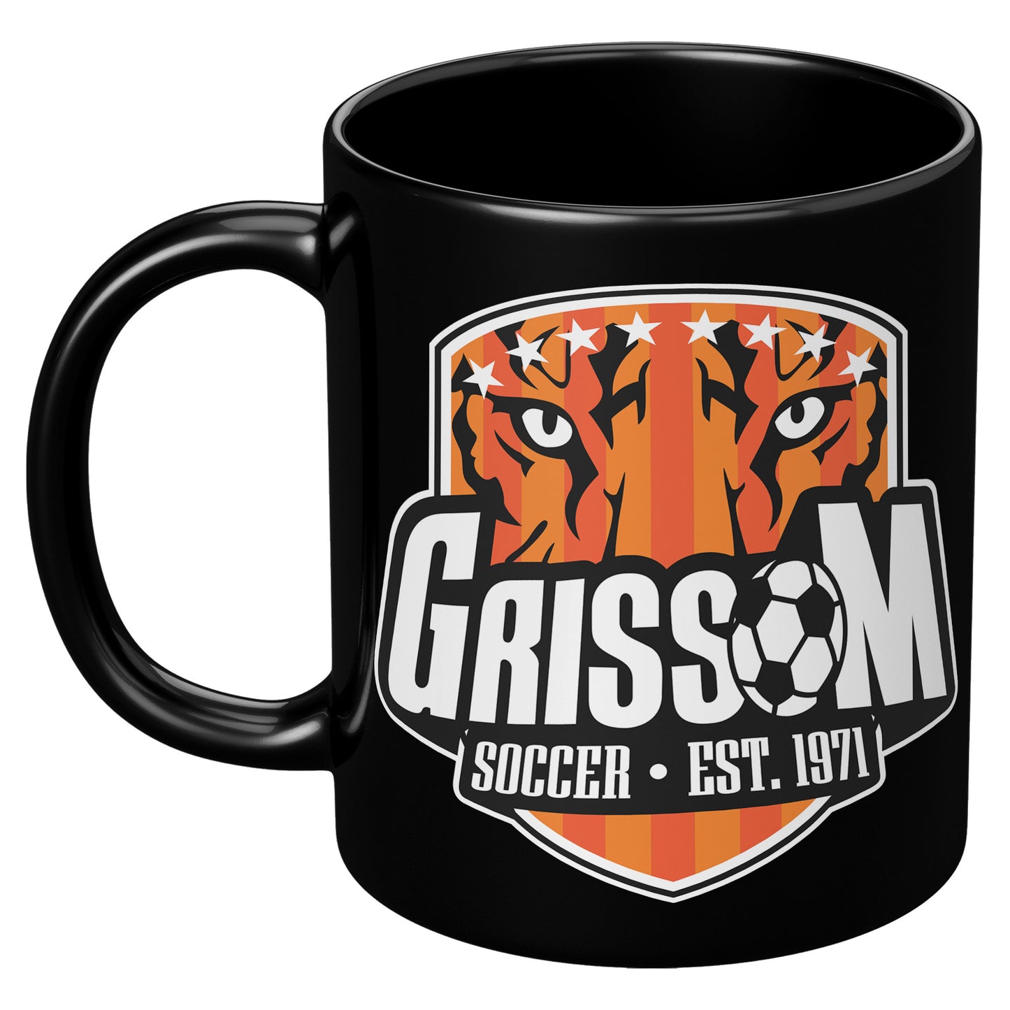 Grissom Mens Soccer 11oz Black Mug