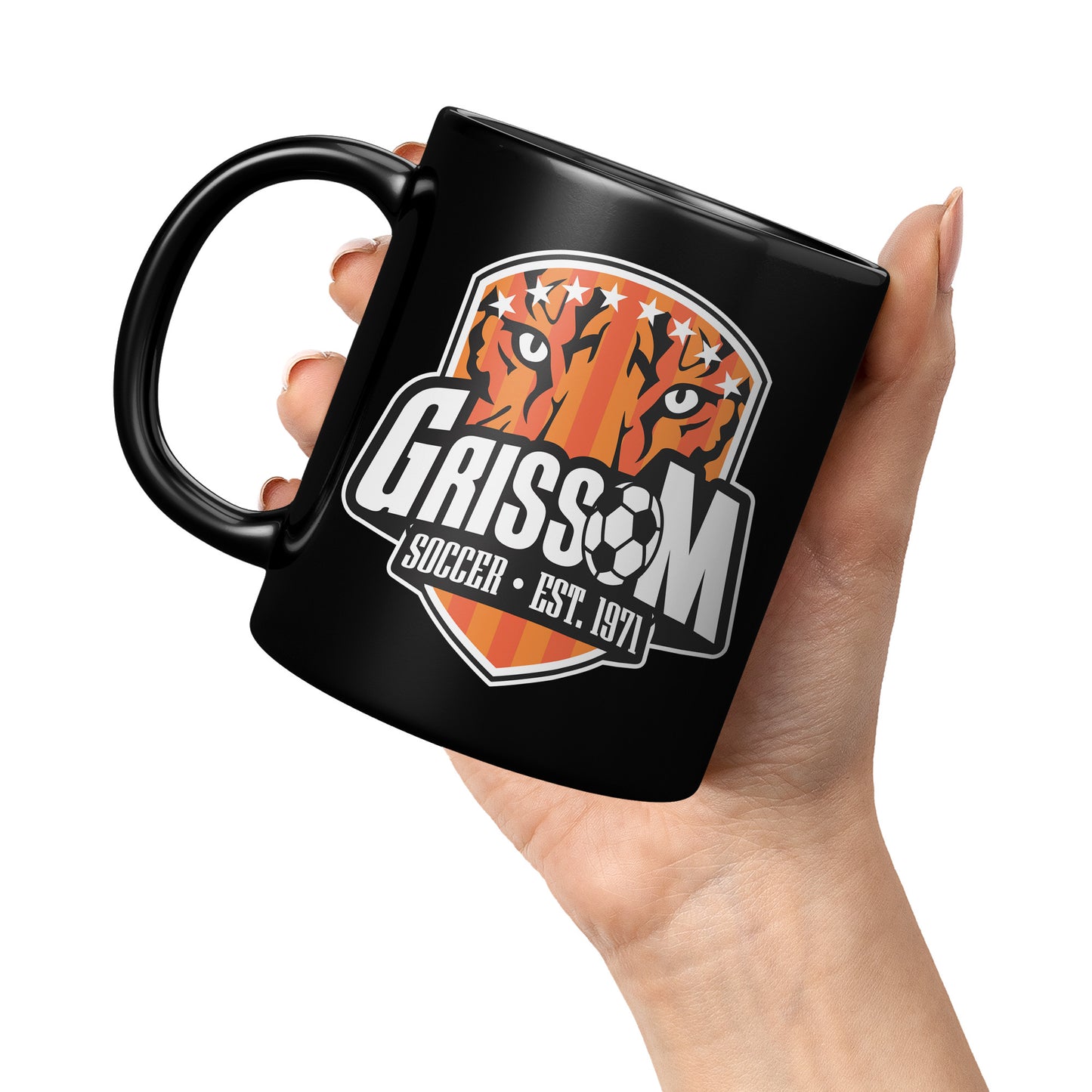 Grissom Mens Soccer 11oz Black Mug