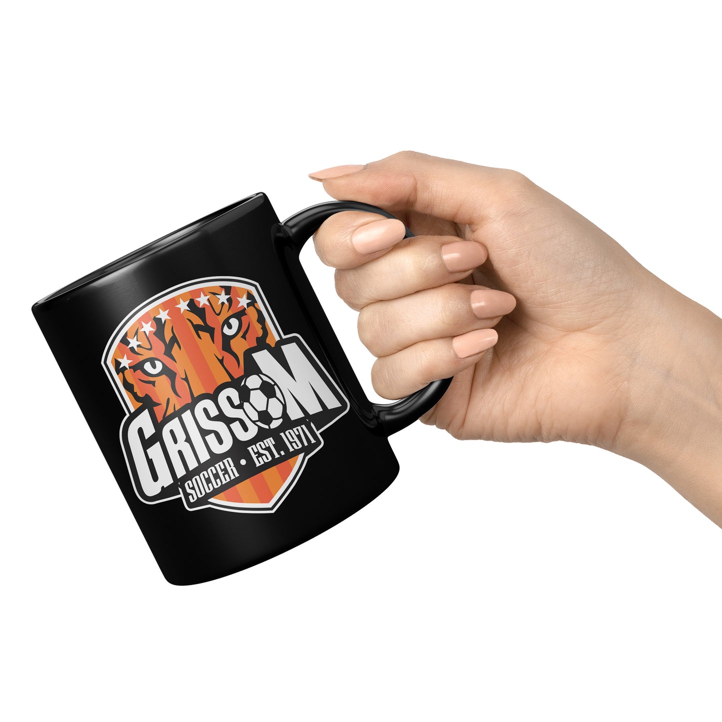 Grissom Mens Soccer 11oz Black Mug