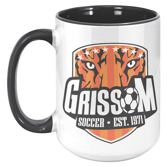 Grissom Mens Soccer 15oz White Accent Mug