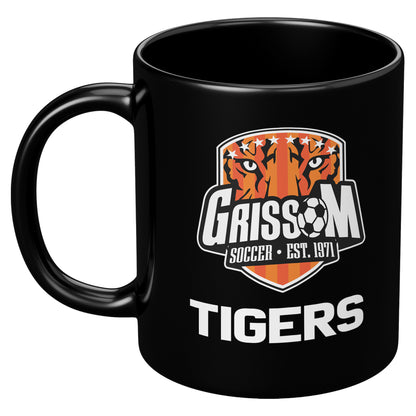 Grissom Mens Soccer Words 11oz Black Mug