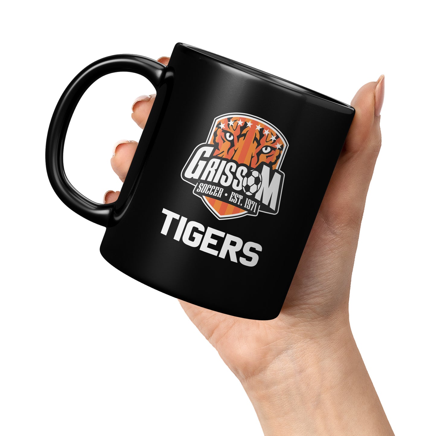Grissom Mens Soccer Words 11oz Black Mug