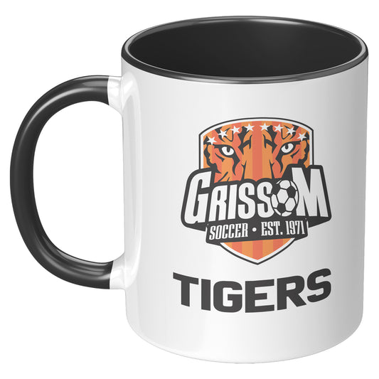 Grissom Mens Soccer Words 11oz White Accent Mug
