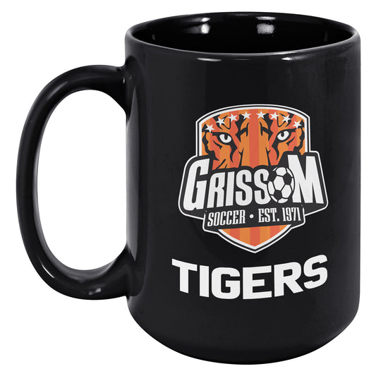 Grissom Men's Soccer Words 15 oz Black Mug