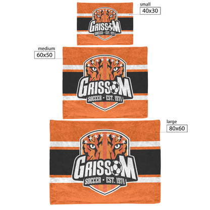 Grissom Men's Soccer Logo Plush Orange Blanket