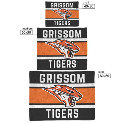 Grissom Tiger's Logo Black/Orange Plush Blanket