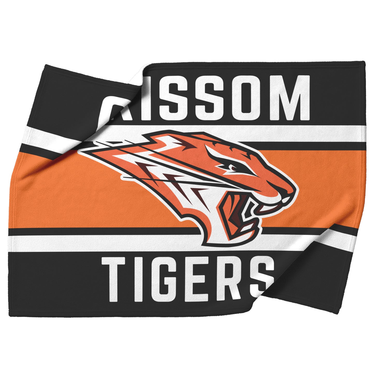 Grissom Tiger's Logo Black/Orange Plush Blanket