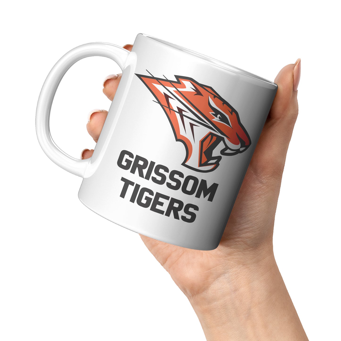 Grissom Tigers Logo Words 11oz White Mug