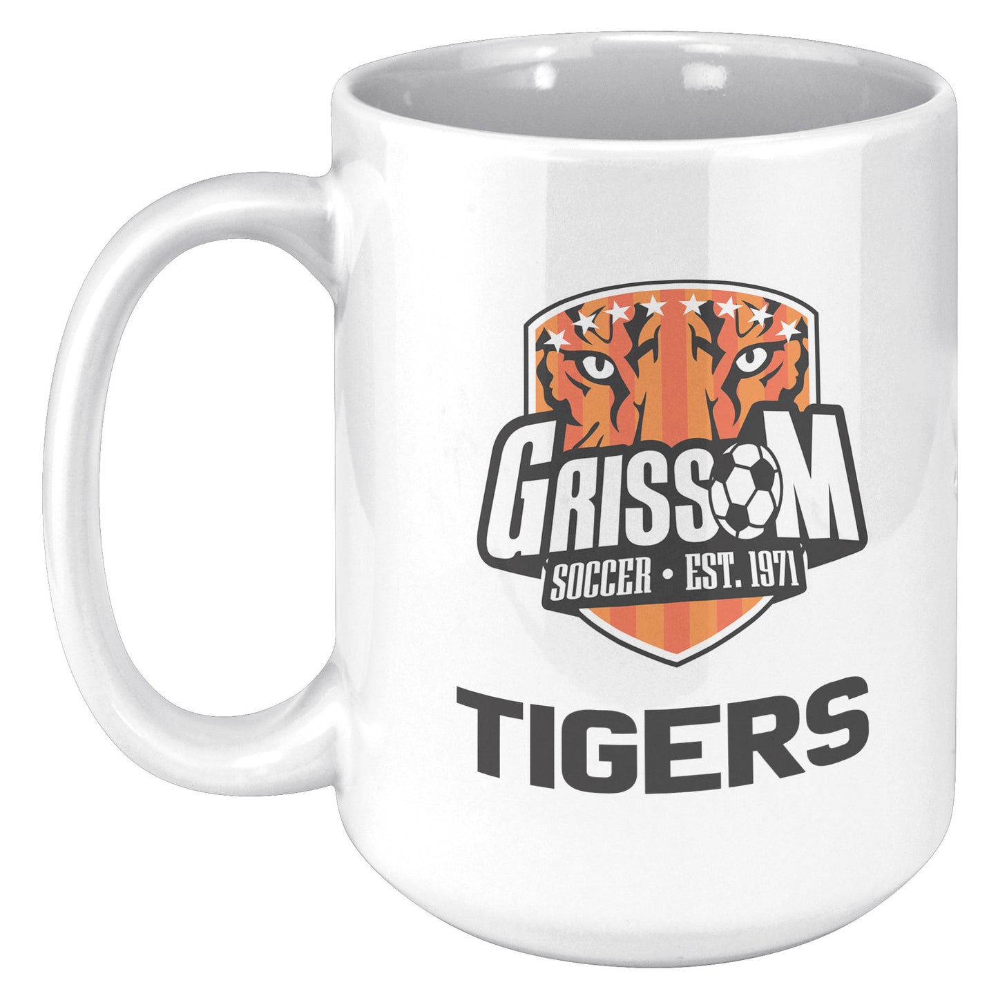 Grissom Tigers Men's Soccer 15 oz White Mug