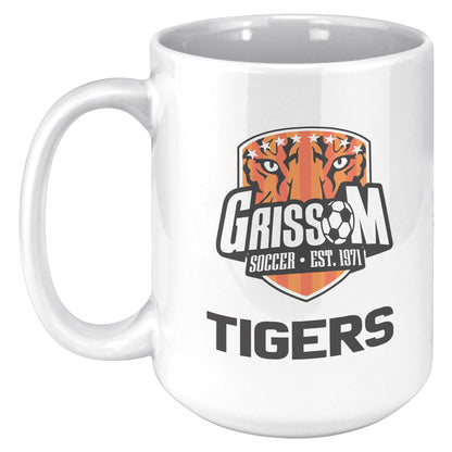 Grissom Tigers Men's Soccer 15 oz White Mug