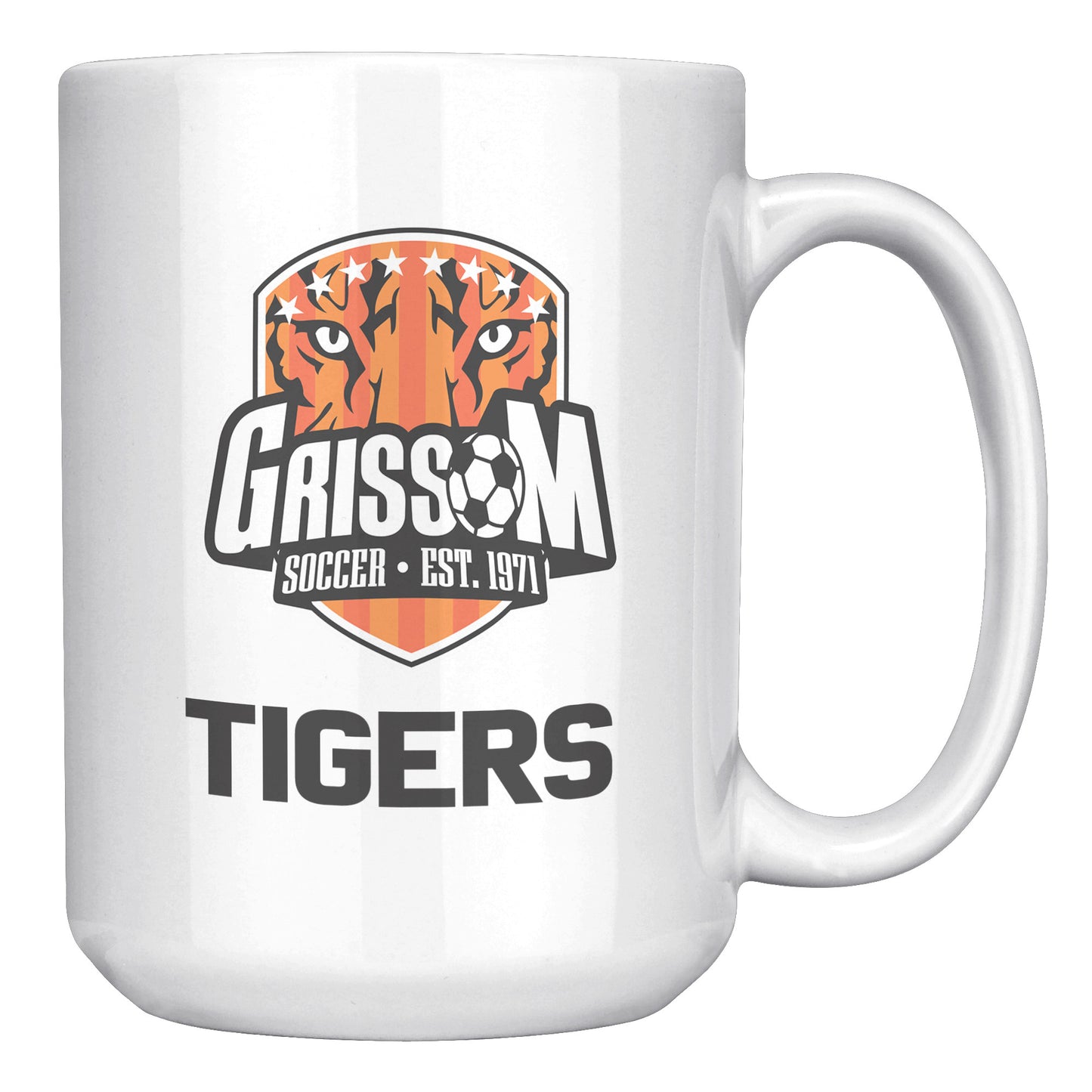 Grissom Tigers Men's Soccer 15 oz White Mug
