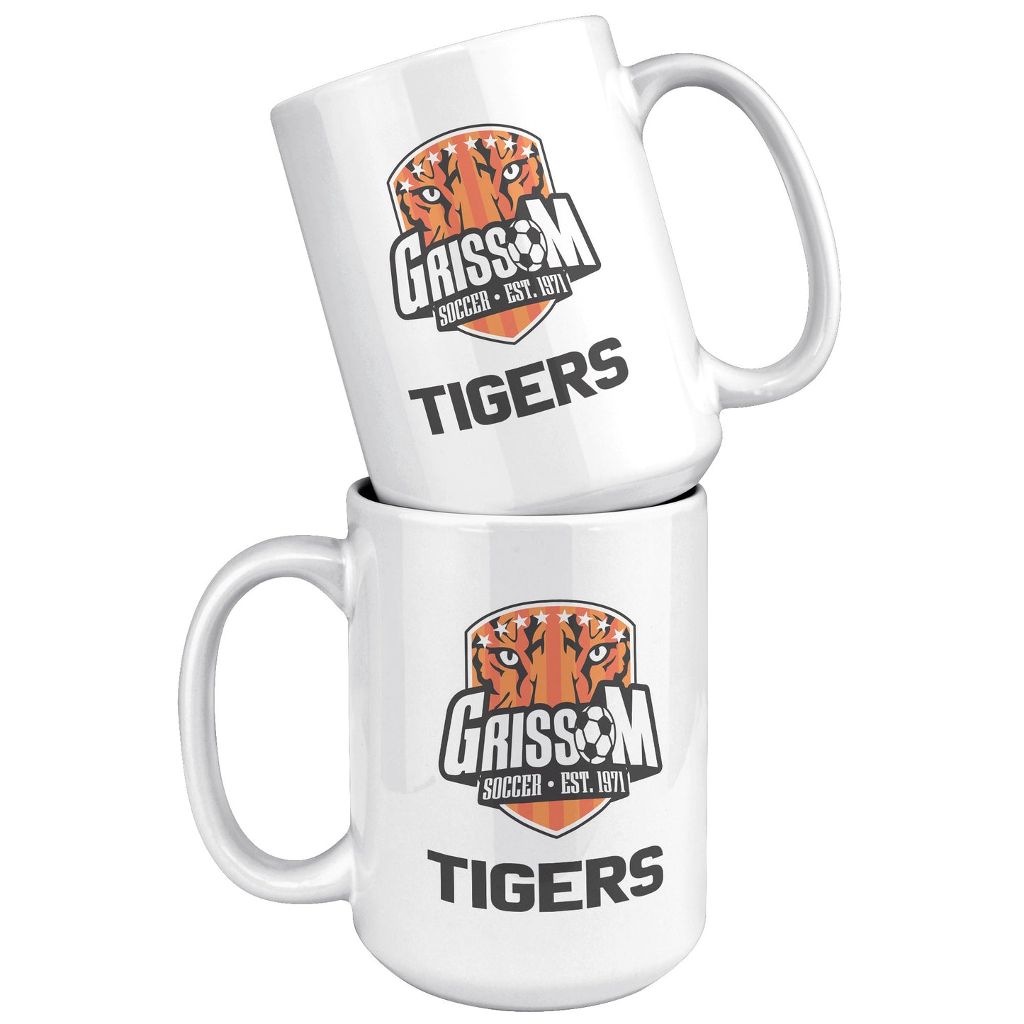 Grissom Tigers Men's Soccer 15 oz White Mug