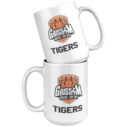 Grissom Tigers Men's Soccer 15 oz White Mug