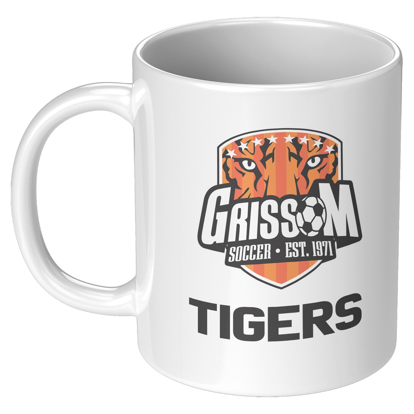 Grissom Tigers Mens Soccer 11oz White Mug