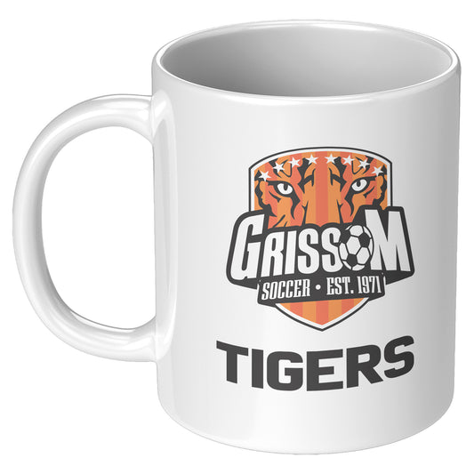 Grissom Tigers Mens Soccer 11oz White Mug