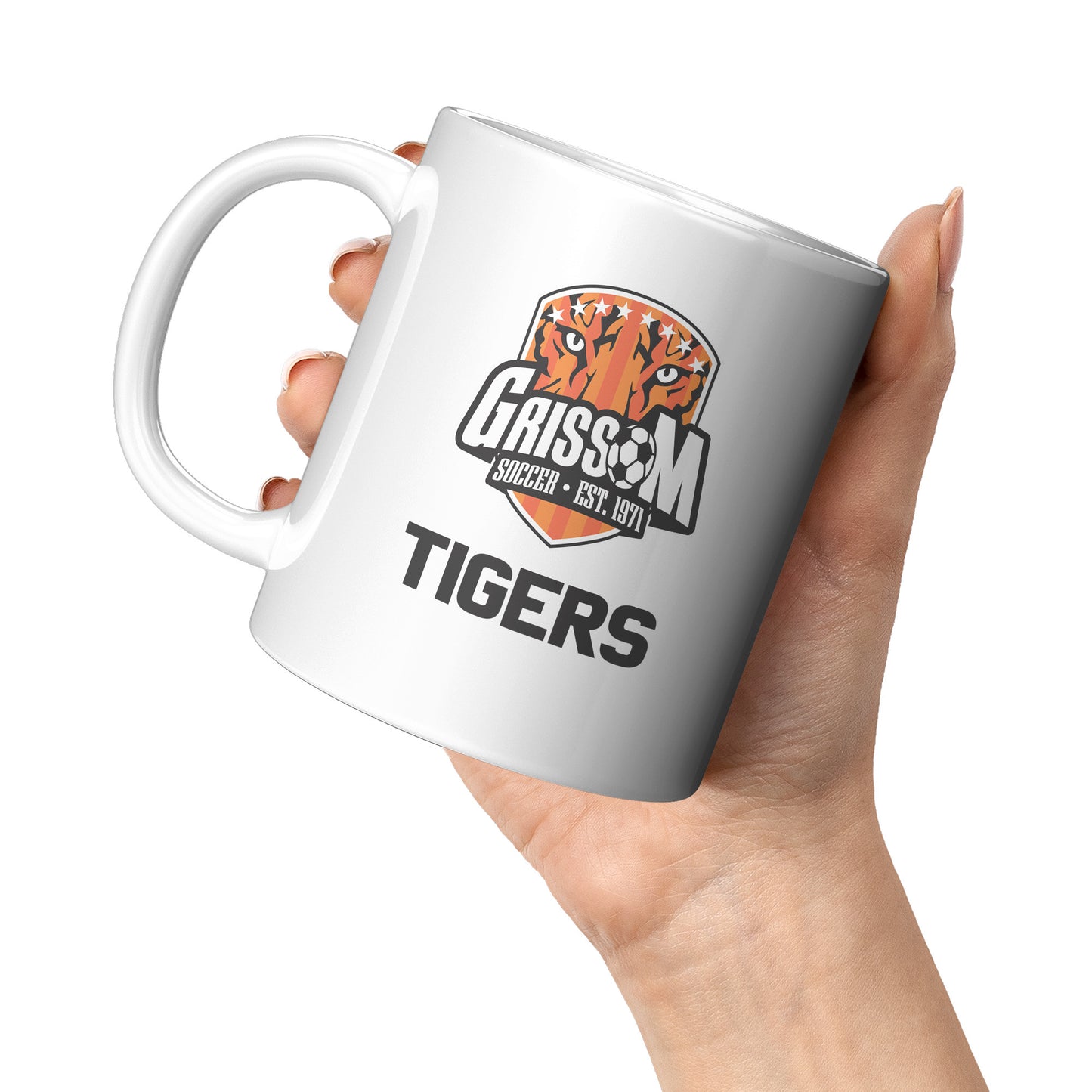 Grissom Tigers Mens Soccer 11oz White Mug