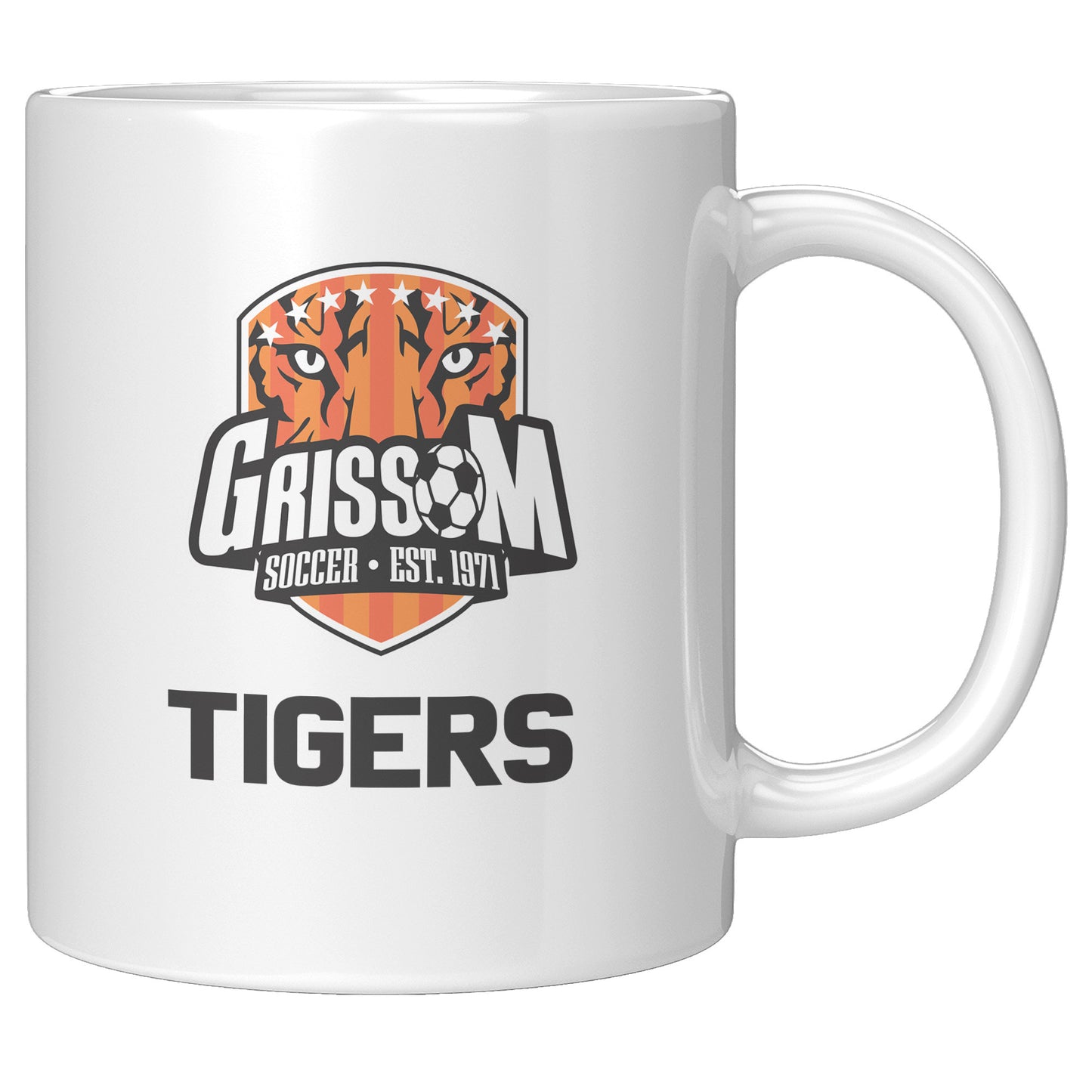 Grissom Tigers Mens Soccer 11oz White Mug