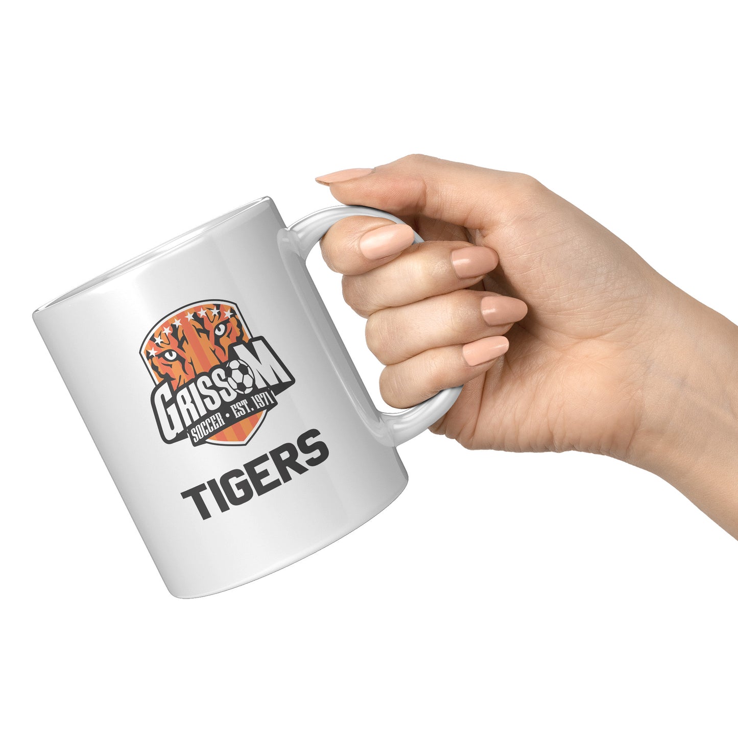 Grissom Tigers Mens Soccer 11oz White Mug