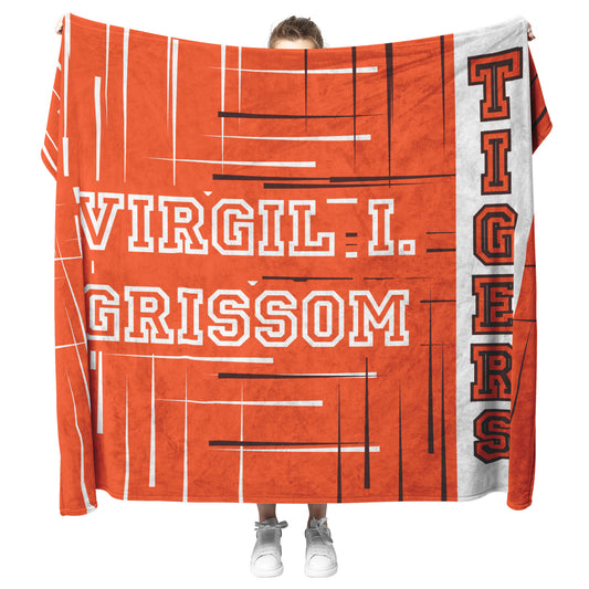 Virgil I. Grissom Tigers Orange Velveteen Plush Blanket