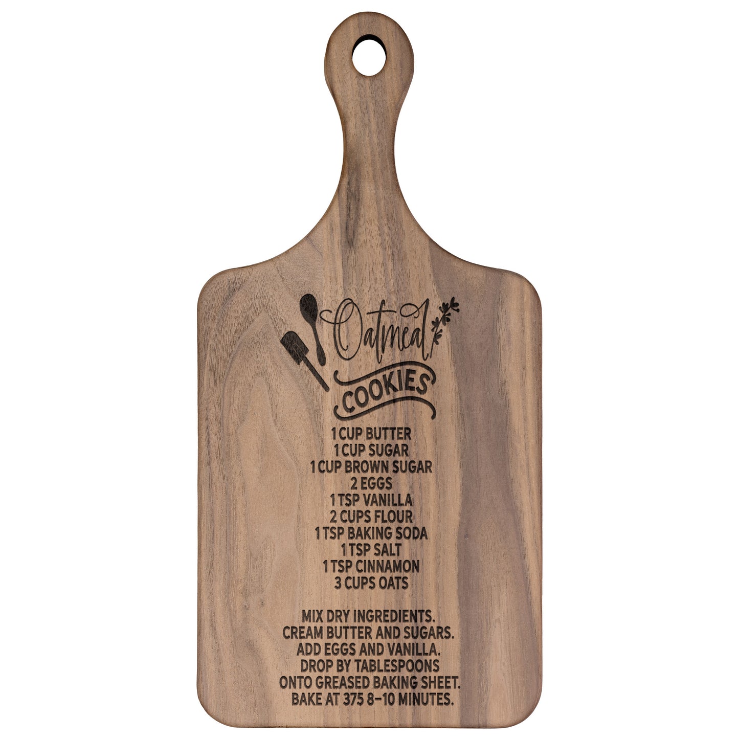 Oatmeal Cookie Recipe Cutting Board
