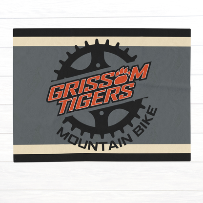 Grissom Mountain Bike Gray/Beige Velveteen Plush Blanket