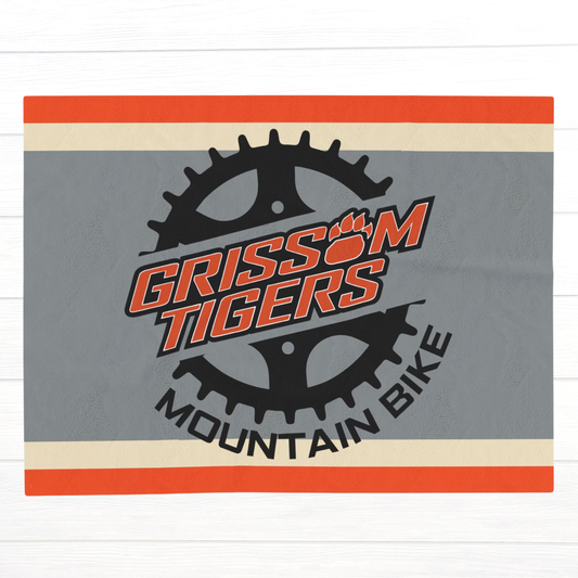 Grissom Mountain Bike Orange/Gray Velveteen Plush Blanket