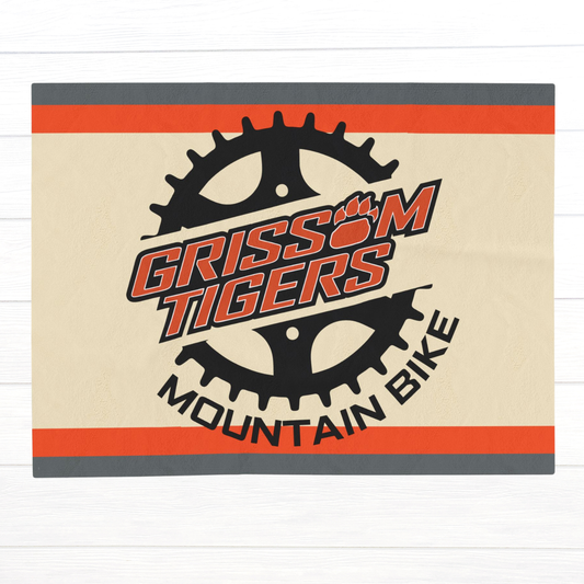 Grissom Mountain Bike Beige/Gray Velveteen Plush Blanket