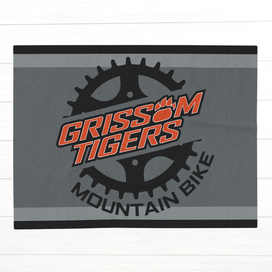 Grissom Mountain Bike Gray/Black Velveteen Plush Blanket