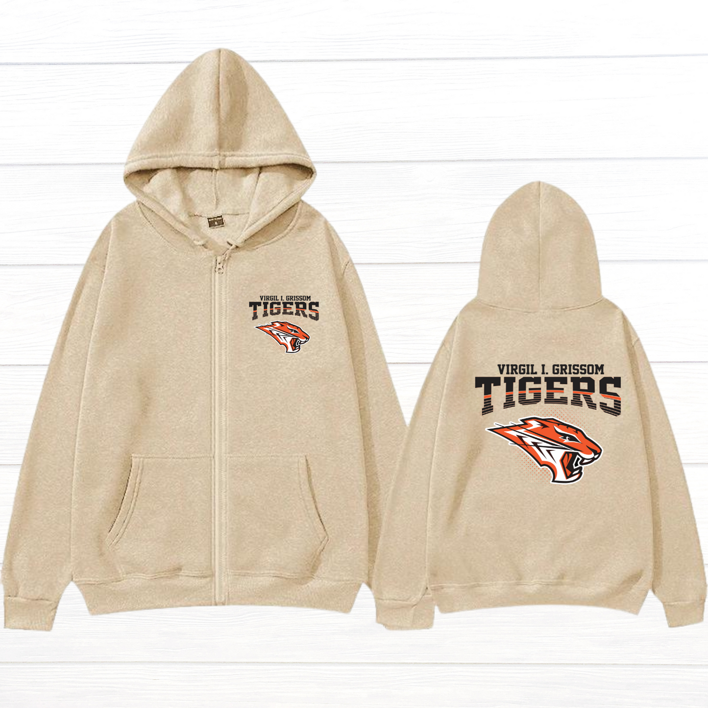 Front/Back Grissom Tigers Zippered