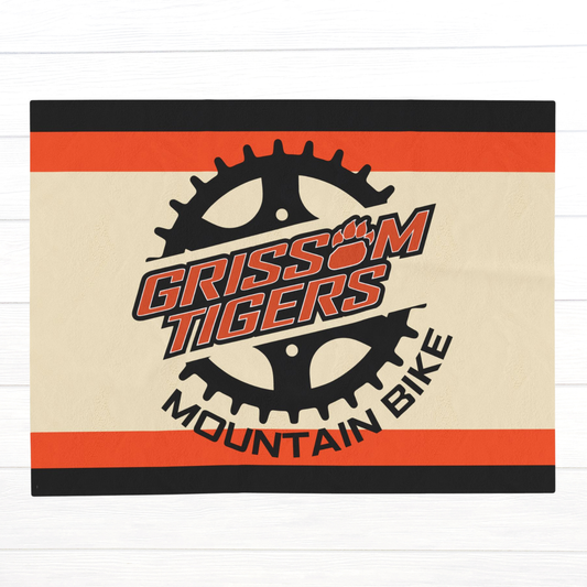 Grissom Mountain Bike Beige/Black Velveteen Plush Blanket