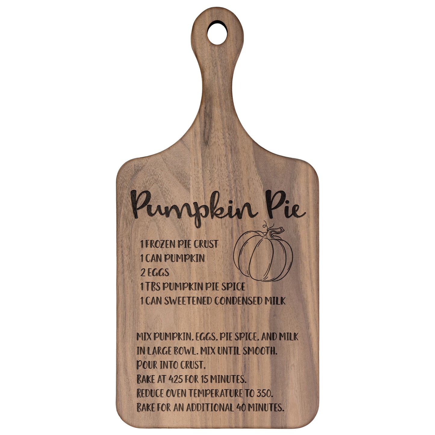Pumpkin Pie Recipe -1 Cutting Board