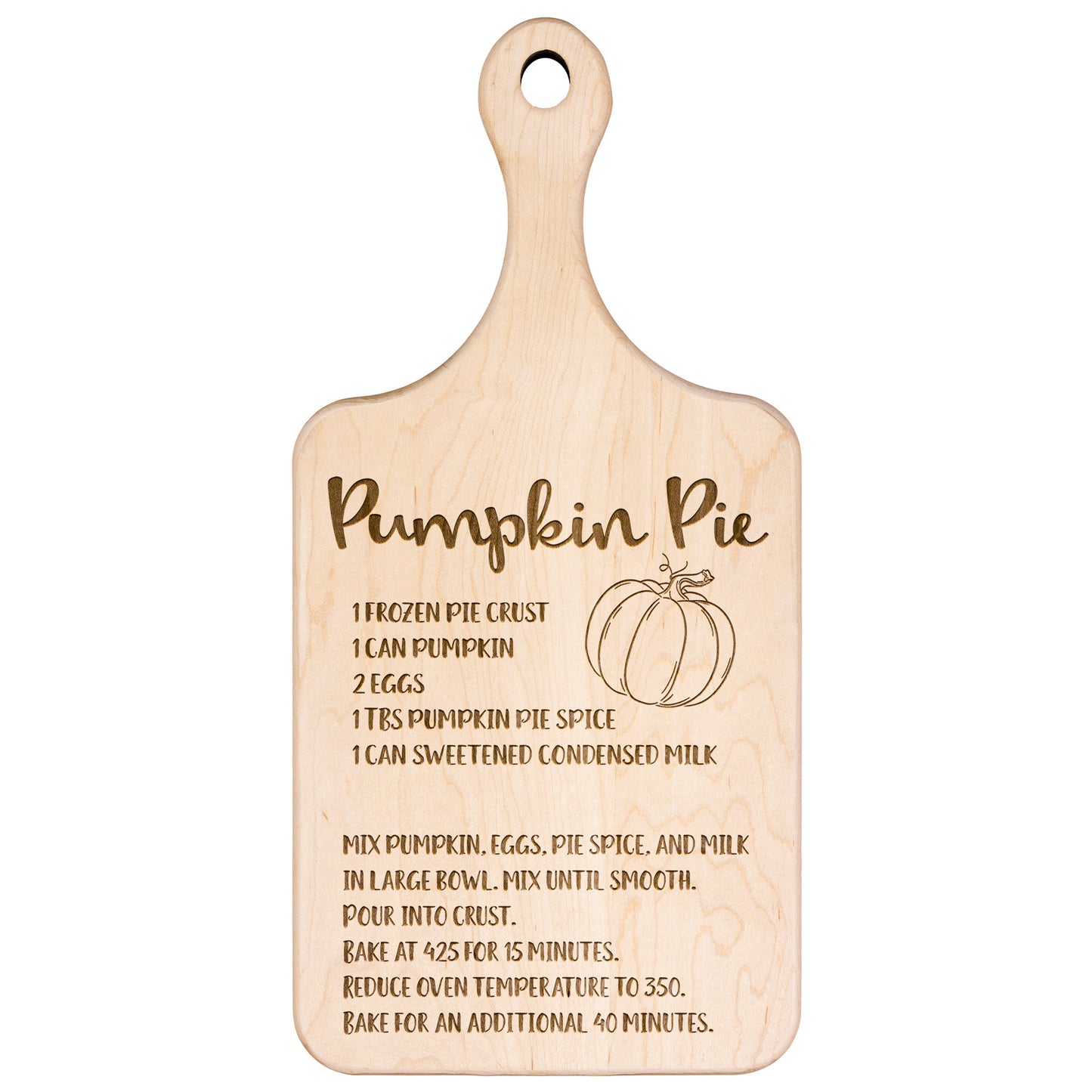 Pumpkin Pie Recipe -1 Cutting Board