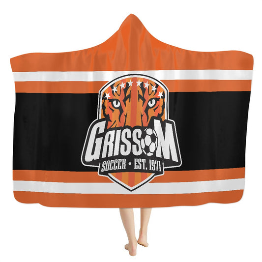 Grissom Soccer Orange Hooded Blanket