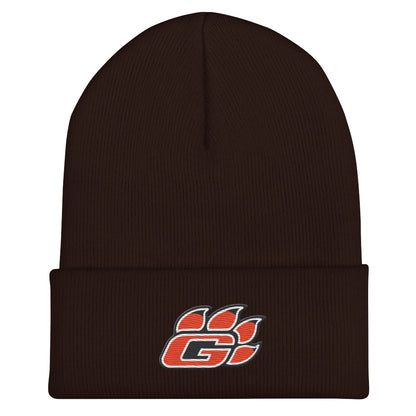 Grissom Tiger Paws Embroidered Cuffed Beanie