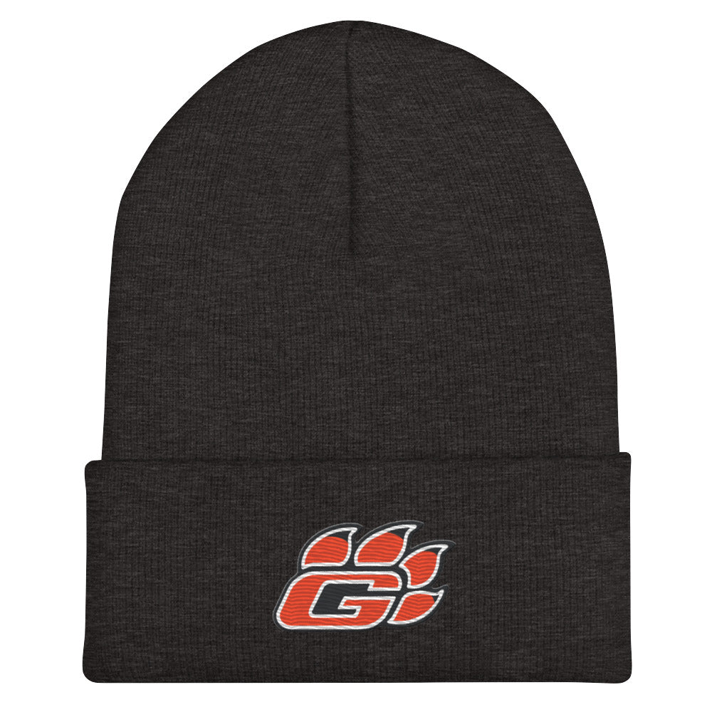 Grissom Tiger Paws Embroidered Cuffed Beanie