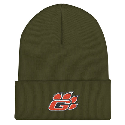 Grissom Tiger Paws Embroidered Cuffed Beanie