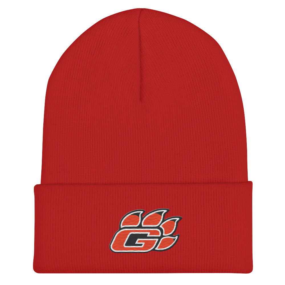 Grissom Tiger Paws Embroidered Cuffed Beanie