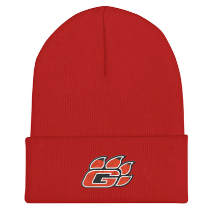 Grissom Tiger Paws Embroidered Cuffed Beanie